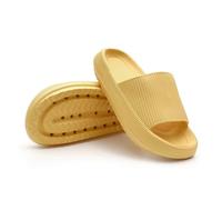 XUMKFJRE Chaussons d'été souples et épais for femme, coussins en nuage, for la salle de bain, maison, l'intérieur, antidérapants(Yellow,38-39(foot 240mm))