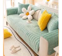 XUMKFJRE Flannel Sofa Cushion Four Seasons General Non-Slip Thickened Living Room Sofa Backrest Cover Plush Seat Cushion pour Meubles de Salon(Green,70x180cm 1pcs)