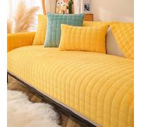 XUMKFJRE Flannel Sofa Cushion Four Seasons General Non-Slip Thickened Living Room Sofa Backrest Cover Plush Seat Cushion pour Meubles de Salon(Yellow,90x120cm 1pcs)