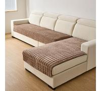 XUMKFJRE Flannel Sofa Cushion Four Seasons General Non-Slip Thickened Living Room Sofa Backrest Cover Plush Seat Cushion pour Meubles de Salon(Coffee,90x240cm 1pcs)