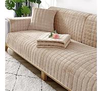 XUMKFJRE Flannel Sofa Cushion Four Seasons General Non-Slip Thickened Living Room Sofa Backrest Cover Plush Seat Cushion pour Meubles de Salon(Khaki,90x90cm 1pcs)