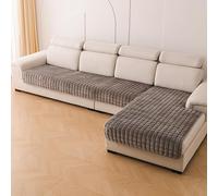 XUMKFJRE Flannel Sofa Cushion Four Seasons General Non-Slip Thickened Living Room Sofa Backrest Cover Plush Seat Cushion pour Meubles de Salon(Dark Grey,90x180cm 1pcs)