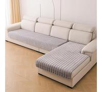 XUMKFJRE Flannel Sofa Cushion Four Seasons General Non-Slip Thickened Living Room Sofa Backrest Cover Plush Seat Cushion pour Meubles de Salon(Light Grey,110x160cm 1pcs)