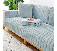 XUMKFJRE Flannel Sofa Cushion Four Seasons General Non-Slip Thickened Living Room Sofa Backrest Cover Plush Seat Cushion pour Meubles de Salon(Grey Green,70x210cm 1pcs)