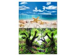 XUMKFJRE Fond Aquarium Affiche de Paysage d'aquarium, Autocollant Fond Recto Verso, Plantes Marines et océaniques, décor pour Décoration(Color4)