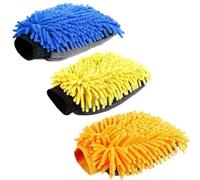 XUMKFJRE Gants de Lavage Auto en Microfibre à Motif Flocon Neige (1/3 pièces), épais, Double Face, Anti-Rayures pour Nettoyer et Sécher Les Voitures(3pcs