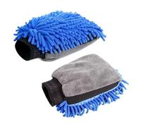 XUMKFJRE Gants de Lavage Auto en Microfibre à Motif Flocon Neige (1/3 pièces), épais, Double Face, Anti-Rayures pour Nettoyer et Sécher Les Voitures(1pcs Blue)