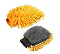 XUMKFJRE Gants de Lavage Auto en Microfibre à Motif Flocon Neige (1/3 pièces), épais, Double Face, Anti-Rayures pour Nettoyer et Sécher Les Voitures(1pcs Orange)