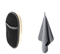 XUMKFJRE Gants de Lavage Doux en Laine for Voiture, Brosse Nettoyage, Produits d'entretien for Moto, Peluche pour Nettoyer et Sécher Les Voitures(3pcsGloves X Towel)