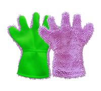 XUMKFJRE Gants de Lavage Voiture en Microfibre, Outil Nettoyage, Gants dépoussiérage for Le Detailing, à 5 Doigts pour Nettoyer et Sécher Les Voitures(Purple,3pcs)