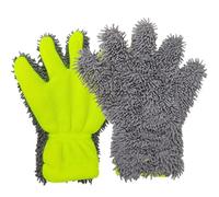 XUMKFJRE Gants de Lavage Voiture en Microfibre, Outil Nettoyage, Gants dépoussiérage for Le Detailing, à 5 Doigts pour Nettoyer et Sécher Les Voitures(Grey,3pcs)