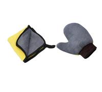 XUMKFJRE Gants de Lavage Voiture en Microfibre Velours Corail, Forte Absorption d'eau, Gants Nettoyage corporel Double Face épais, Outils pour Nettoyer et Sécher Les Voitures(3pcsGlove+1 Towel)