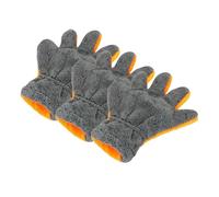 XUMKFJRE Gants de Lavage Voiture en Polaire Corail Double Face, modèle à Cinq Doigts for Jantes Verre pour Nettoyer et Sécher Les Voitures(Orange 3pcs)