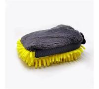 XUMKFJRE Gants de Lavage Voiture imperméables en Microfibre Chenille, Gant Nettoyage, Brosse détail, Double Face for l'entretien Automobile pour Nettoyer et Sécher Les Voitures(Yellow,3pcs)