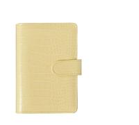 XUMKFJRE Loose-leaf Notebook Cover Stationery Hand Ledger Notebook Planner PU Leather Case For Noteook Binder Journal Binder(Yellow,A5)