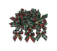 XUMKFJRE Nœuds de noël dorés imprimés for Arbre, 10/20 pièces, Ornements Ruban à Paillettes, décorations d'arbre(A03,10pcs)