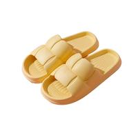 XUMKFJRE Pantoufles de plage d'été for femmes, semelle épaisse en EVA, tongs for la maison, sandales légères à souple(Yellow,36-37)