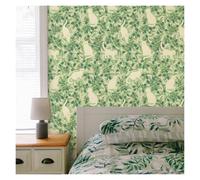 XUMKFJRE Papier peint autocollant imperméable motif chats blancs et feuilles vertes, floral, for chambre à coucher, salon, décoration d'intérieur en PVC Pour chambre, salon, couloir(Color 1)