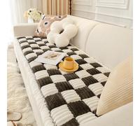 XUMKFJRE Plaid Thicken Plush Sofa Cover Non-Slip Winter Warm Sofa Towel Mat L Shape Flannel Couch Cushion Slipcover for Living Room pour Meubles de Salon(Black,70x150cm)
