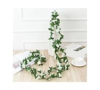 XUMKFJRE Plantes artificielles Interieur 69 têtes Fleurs artificielles Roses vignes 1,8 m Guirlande de en Soie décor Maison Jardin Mariage décoration noël Fausse Couronne pour décoration(0004-white)