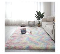 XUMKFJRE Tapis De Chambre Grands Tapis for Salon Moderne, de à Cheveux Longs dans la Chambre Coucher, décoration en Fourrure, Chevet Moelleux(Iridescent,50x80cm)