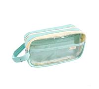 XUMKFJRE Trousse Transparente Grande capacité, Trousse à Crayons Double Couche avec Deux Compartiments for étudiants, garçons, Filles, Adolescents pour l'école, Le collège et Le Bureau(Mint Green)