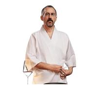 XUMKFJRE Uniforme du personnel restaurant de sushis portant une tenue chef cuisine style thé et Han(White,L)