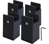 Xummi Lot de 4 rehausseurs de meubles de 10 cm, réglables avec borne à vis, support de 5000 lb, pour chaise lourde, pour lit, table, chaise, canapé (noir, 10 cm)