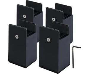 Xummi Lot de 4 rehausseurs de meubles de 10 cm, réglables avec borne à vis, support de 5000 lb, pour chaise lourde, pour lit, table, chaise, canapé (noir, 10 cm)