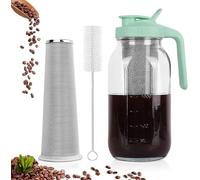 Xummi Machine à café Cold Brew - 1,8 l - Couvercle avec poignée et filtre en acier inoxydable - Pour café et thé infusés à froid - Vert