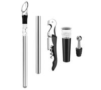 Xummpxuk Bâton refroidisseur de bouteille en acier inoxydable | Ensemble de tiges de refroidissement pour boissons en bouteille - Bâton de refroidissement de bouteille de vin avec décapsuleur, bouchon