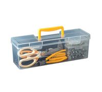 Xummpxuk Boîte de rangement pour matériel | Organisateur de fixations - Conteneur transparent avec compartiments pour pinces, bornes à vis, filetage, marqueur, clé à cliquet, électronique