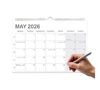 Xummpxuk Calendrier mural 2026, planificateur mensuel mensuel à suspendre | Calendrier mural mensuel | Planification pour la maison, le bureau, l'école, la salle de classe, le dortoir