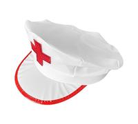 Xummpxuk Chapeau d'infirmière, chapeau d'infirmière blanc - Accessoire de costume d'infirmière, chapeau d'infirmière octogonal pour fêtes à thème, Halloween