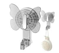 Xummpxuk Crochets à ventouse de douche, réutilisables, sans perçage, crochet à ventouse papillon robuste pour couronnes, douche, serviette pour fenêtre, cuisine, salle de bain