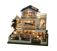 Xummpxuk Kit de Construction de Maison de Miniature - Modèle de Villa Miniature avec LED pour Adultes - Ensemble Artisanal Fait à la Main pour garçons, Jeunes, Femmes, Fils, Famille