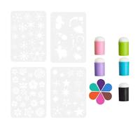 Xummpxuk Kit d'éponges de peinture pour - Jouet éponge de peinture au doigt | Tampons à dessin avec 6 tampons de couleur pour la fabrication de cartes de vacances