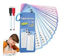 Xummpxuk Lot de 15 cartes flash de division pour apprendre à la maison, avec stylos effaçables à sec pour 3e année, 4e année