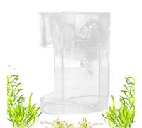 Xummpxuk Mangeoire pour aquarium, bol d'alimentation transparent à ventouse, conteneur à friandises de grande capacité anti-dérive pour eau douce, eau salée, betta, crevettes, étang d'élevage