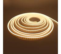 XUNATA 5M LED Lumière au néon, 12V 2835 120leds / m imperméable à l'eau flexible LED Light Strip au néon avec, pour Chambre, Noël, Fête (Blanc chaud)