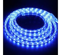 XUNATA Bande LED à intensité variable - 4 m - 220 V-240 V - 5050 SMD - 60 LED/m - Étanchéité IP67 - Pas d'autocollant - Flexible - Pour cuisine, escalier, Noël, fête - Bleu - 4 m