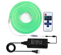 XUNATA Dimmable Lumière au néon LED, 12V 2835 120leds / m imperméable à l'eau flexible LED Light Strip au néon avec télécommande à 11 clés, pour Chambre, Noël, Fête, etc (Vert, 4M)