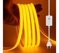XUNATA Dimmable Ruban LED COB, 220V 288 LEDs/m Flexible Led Bande Neon Bandeau, Étanche IP65 LED Bande Lumineuse pour Escalier, Chambre, Noël, Fête, etc (Jaune d'or,35M)