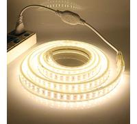XUNATA Double rangée Blanc chaud Bande de LED, 220V 2835 SMD 180leds / m IP65 imperméable à l'eau flexible LED Light Strip pour Home Lighting Decor LED bande lumineuse (Blanc chaud, 1M)