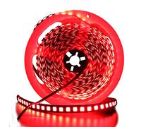 XUNATA LED Ruban 5m Bande LED 600 leds 5054（Plus Lumineux que 5050） IP65 Étanche,Flexible Peut-Découpé Ruban à LED 12V décoration pour Chambre, Noël, Fête, etc (Rouge)