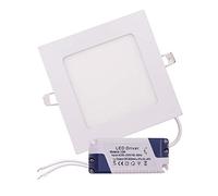 XUNATA Panneau LED carré ultra fin - CA 110-220 V - 18 W - Blanc chaud - Spot encastrable - Plafonnier - Super clair avec pilote (blanc chaud, 18 W)