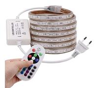 XUNATA Ruban à LED RGB, AC 220V 230V 5050 60leds / m IP65 étanche, Strip Flexible Bande, LED Strip Light avec changement de 24 Touches Télécommande (3M)