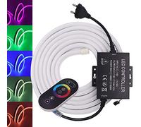 XUNATA Ruban à LED RGB Avec contrôleur tactile complet, AC 220V 230V 5050 60leds / m IP65 étanche, Strip Flexible Bande, Flexible Bande lumière Pour Décoration Hôtel Mariage Fête (3M)