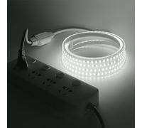 XUNATA Ruban Led Blanc, Lumière au LED IP65 étanche 230V Bandeau flexible Ruban LED Light Strip pour Escalier, Chambre, Noël, Fête, etc (22M)