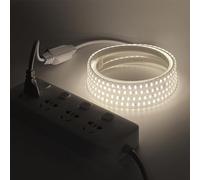 XUNATA Ruban Led Blanc naturel, Lumière au LED IP65 étanche 230V Bandeau flexible Ruban LED Light Strip pour Escalier, Chambre, Noël, Fête, etc (9M)